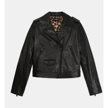 Leather Jacket With Leopard Lining | Women | Black