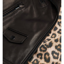 Leather Jacket With Leopard Lining | Women | Black