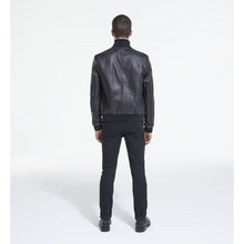 Leather Jacket With Leopard Print Lining | Men | Black