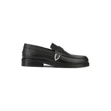 Leather Loafers With Metallic Inserts | Women | Black