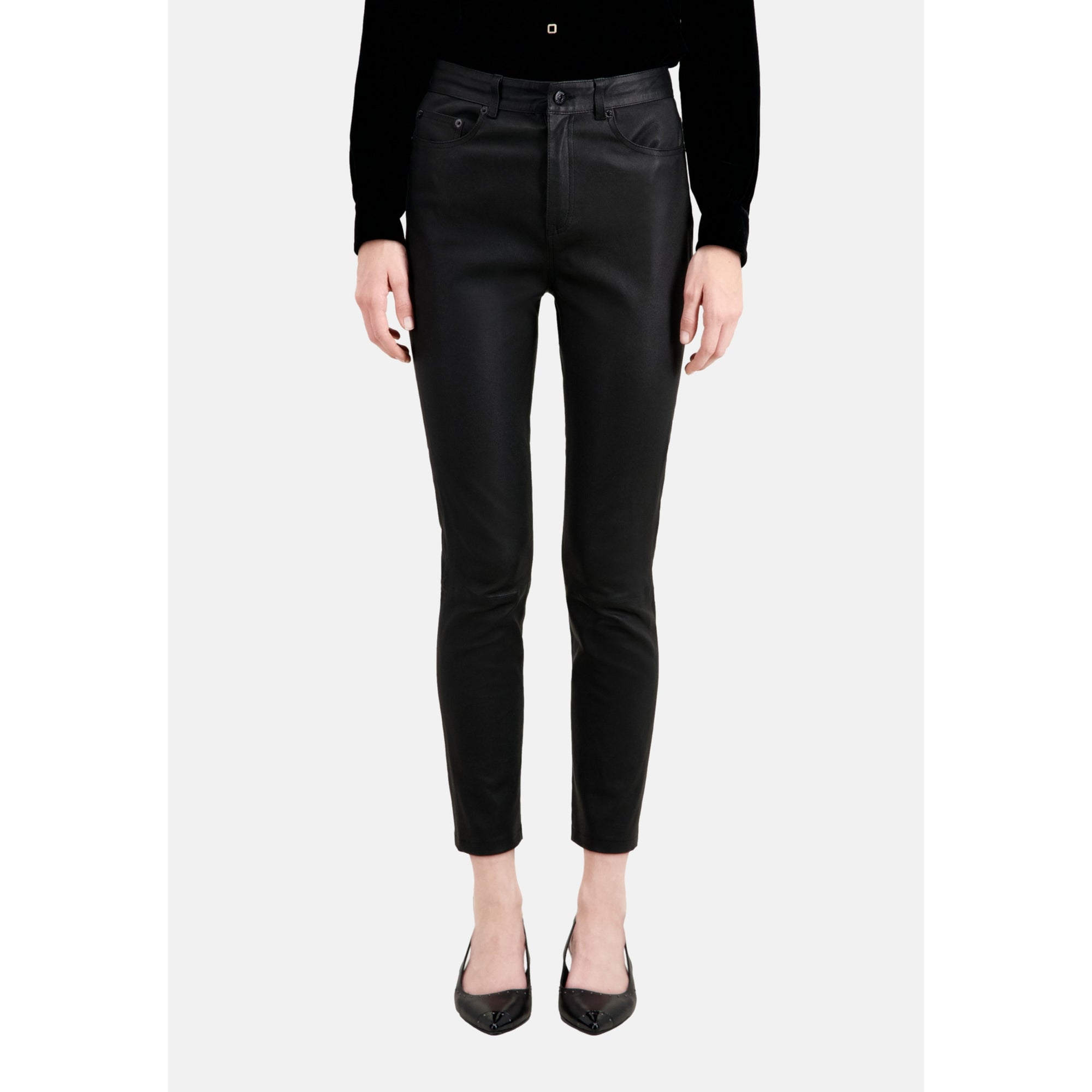 Leather Skinny Trousers | Women | Black