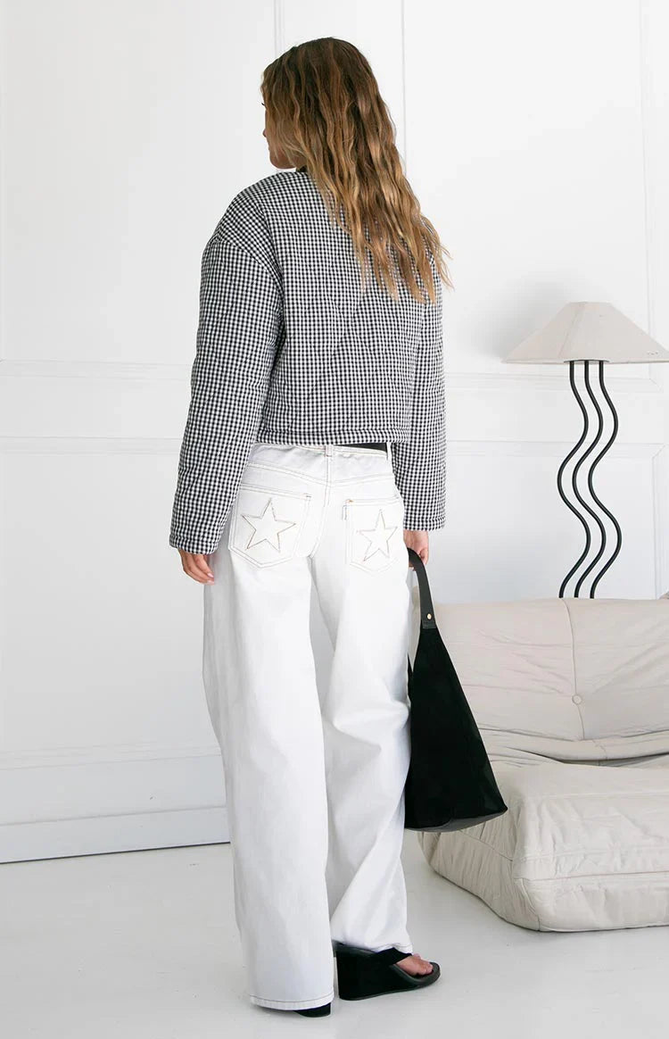 Lennie Quilted Jacket | Black Gingham