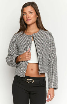 Lennie Quilted Jacket | Black Gingham