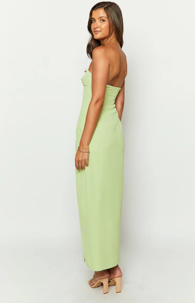 Lenora Strapless Maxi Dress | Green