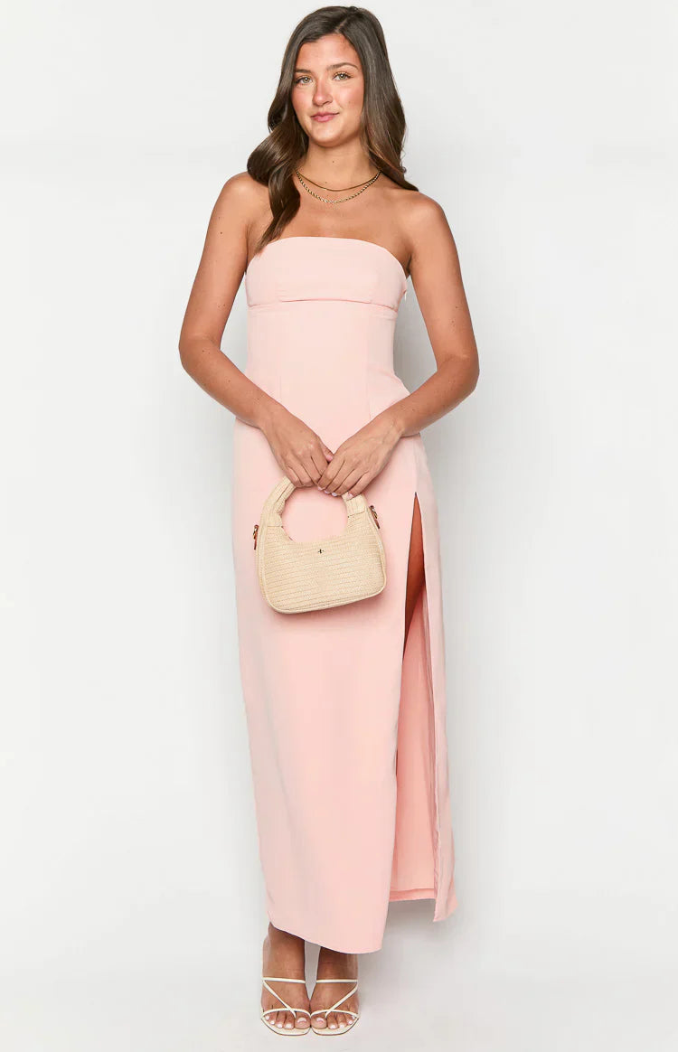 Lenora Strapless Maxi Dress | Pink