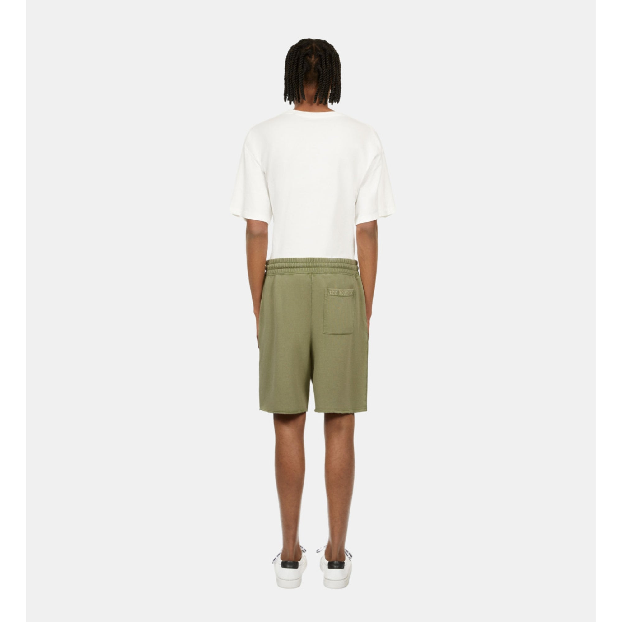 Light Green Cotton Shorts | Men | Khaki Grey