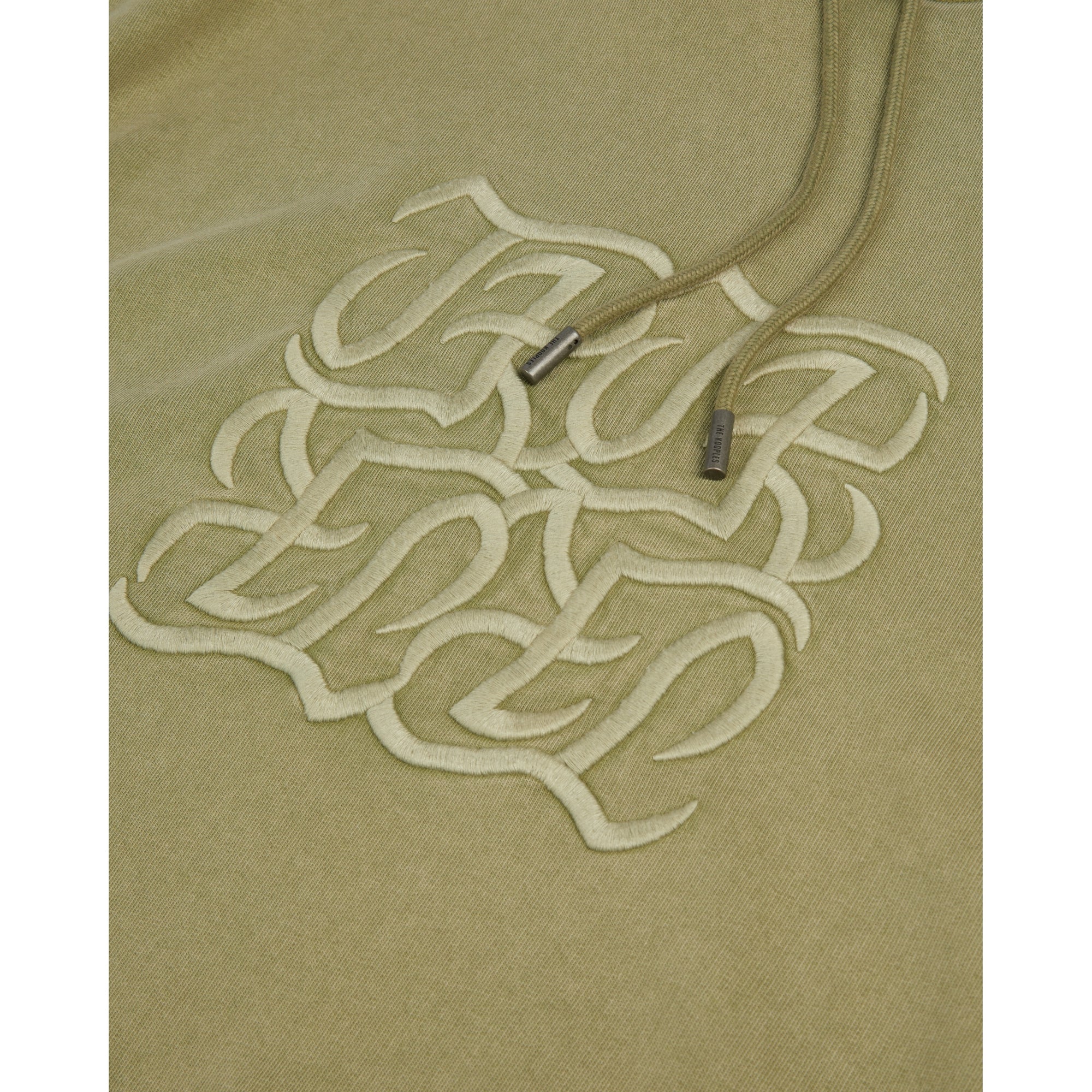 Light Green Hoodie With Logo Embroidery | Men | Khaki Grey