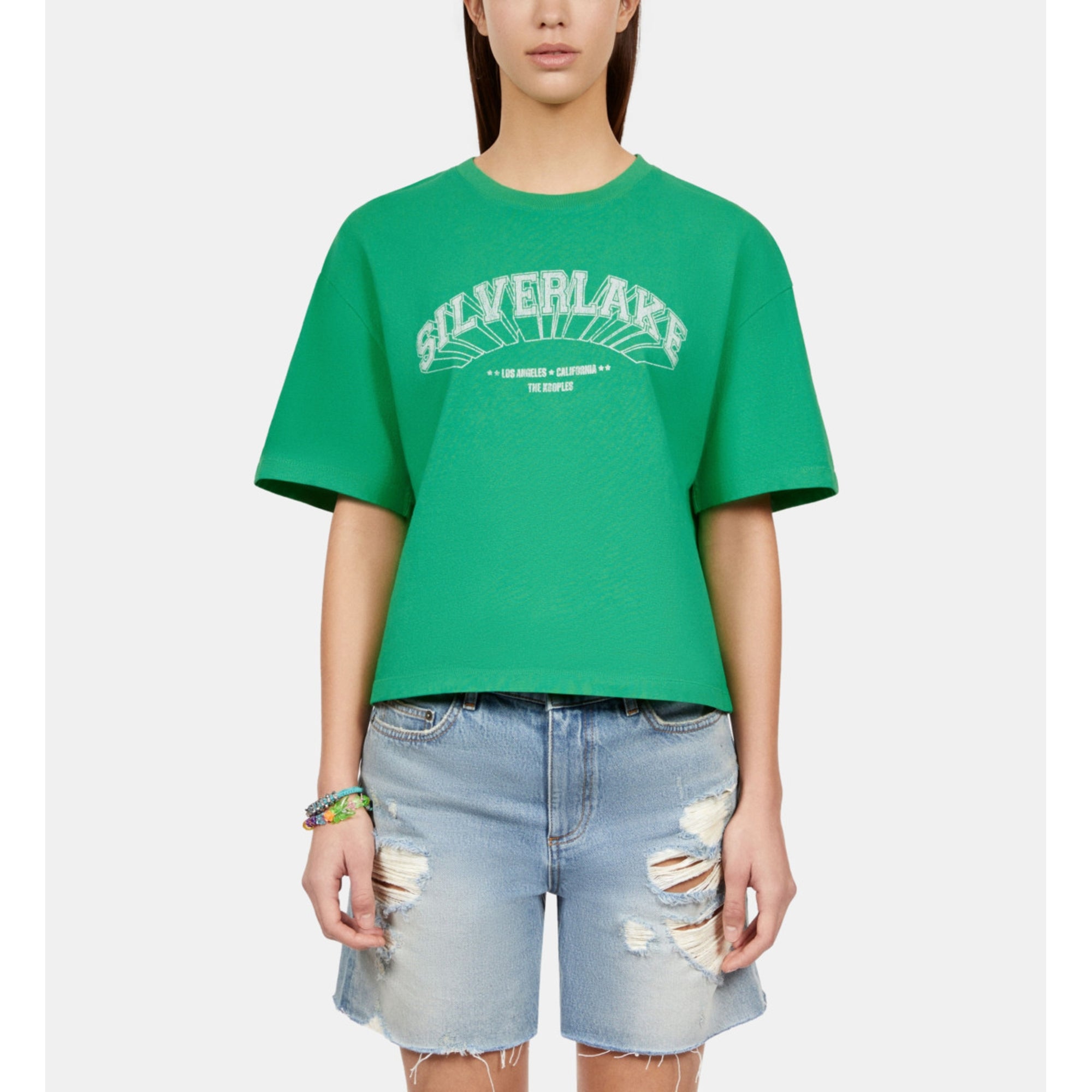 Light T-Shirt With Silverlake Serigraphy | Women | Green