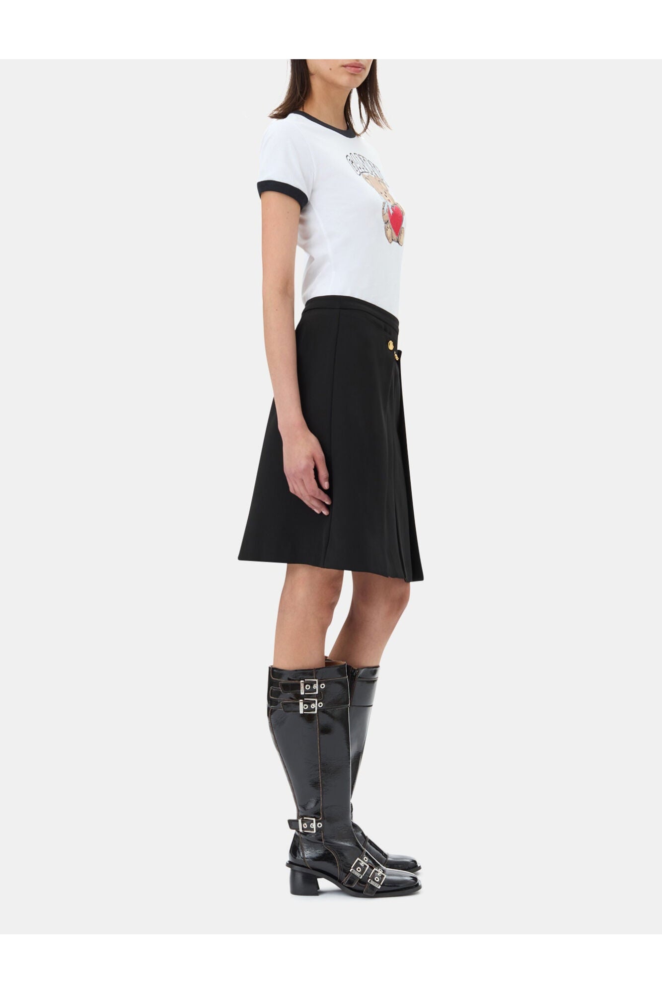 Light Twill Suiting Skirt | Black