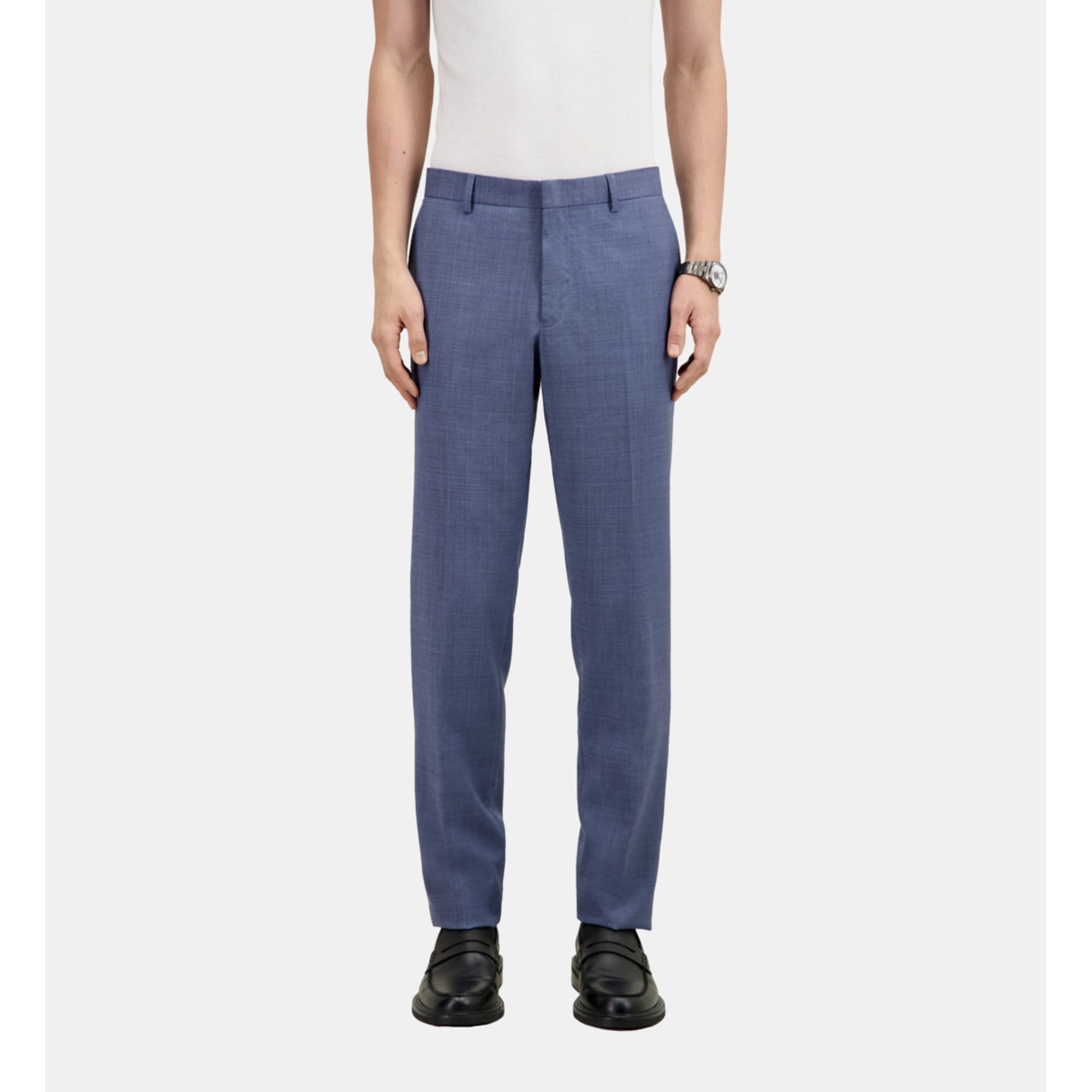 Light Wool Suit Trousers | Men | Blue