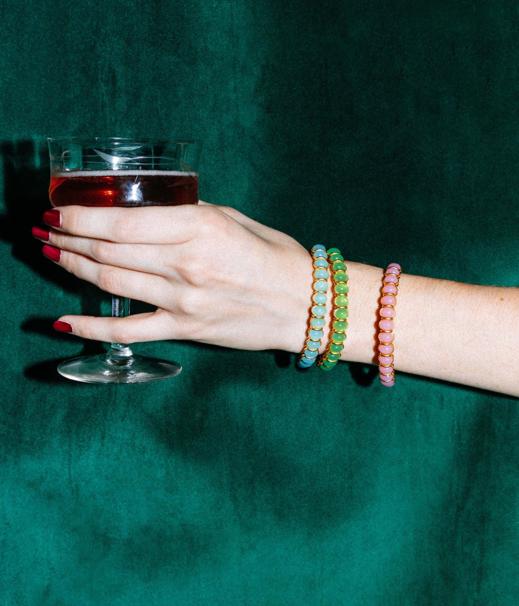 Lillian Bangle Bracelet in Green - Loren Hope