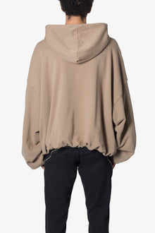 Lined Baggy 3 x 4 Zip Hoodie | Washed Earth