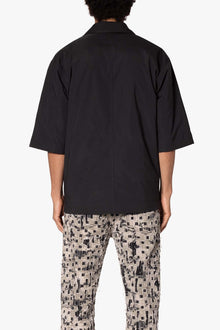 Lined Woven Nylon Shirt | Black
