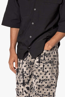 Lined Woven Nylon Shirt | Black
