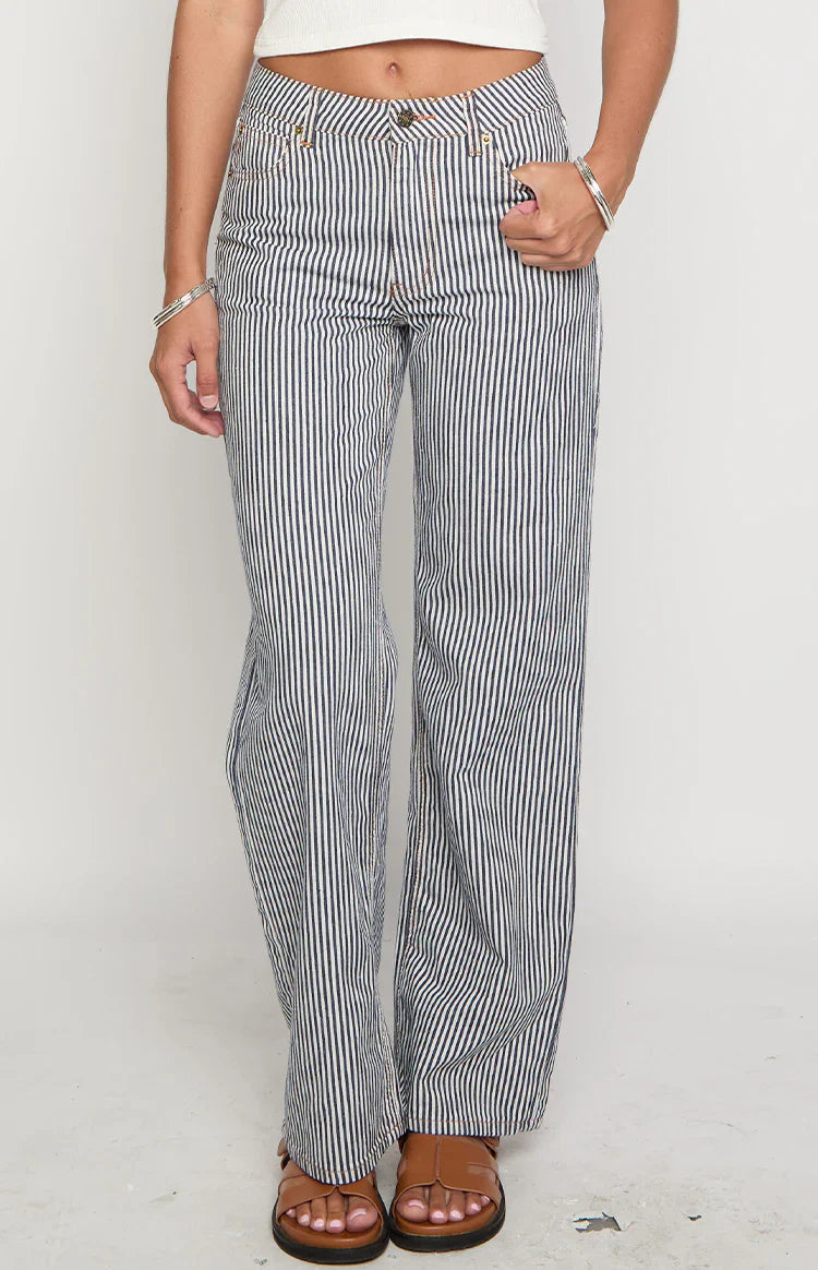Lioness Top Model Jean | Navy Stripe
