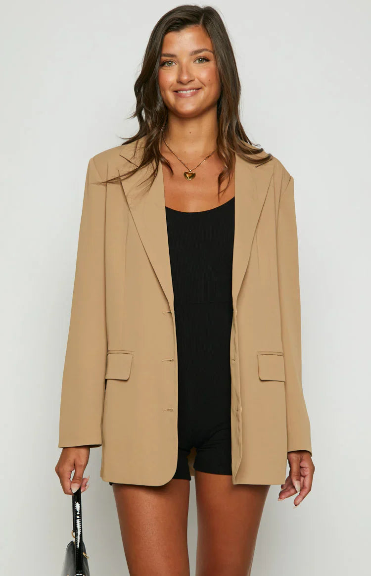 Logan Oversized Blazer | Tan