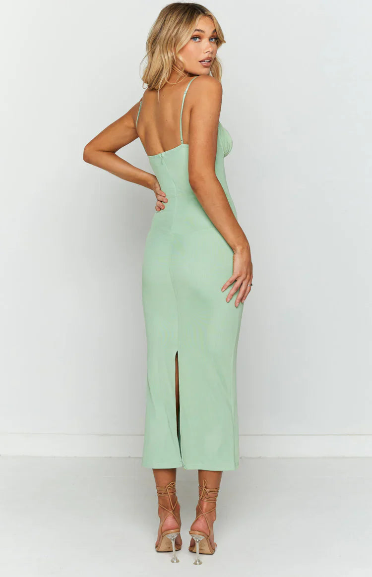 Long Island Midi Mesh Dress | Green