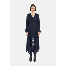 Long Blue Pleated Dress | Women | Navy