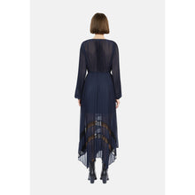 Long Blue Pleated Dress | Women | Navy