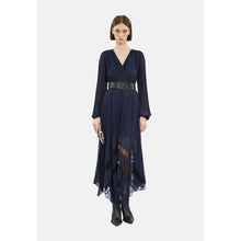 Long Blue Pleated Dress | Women | Navy