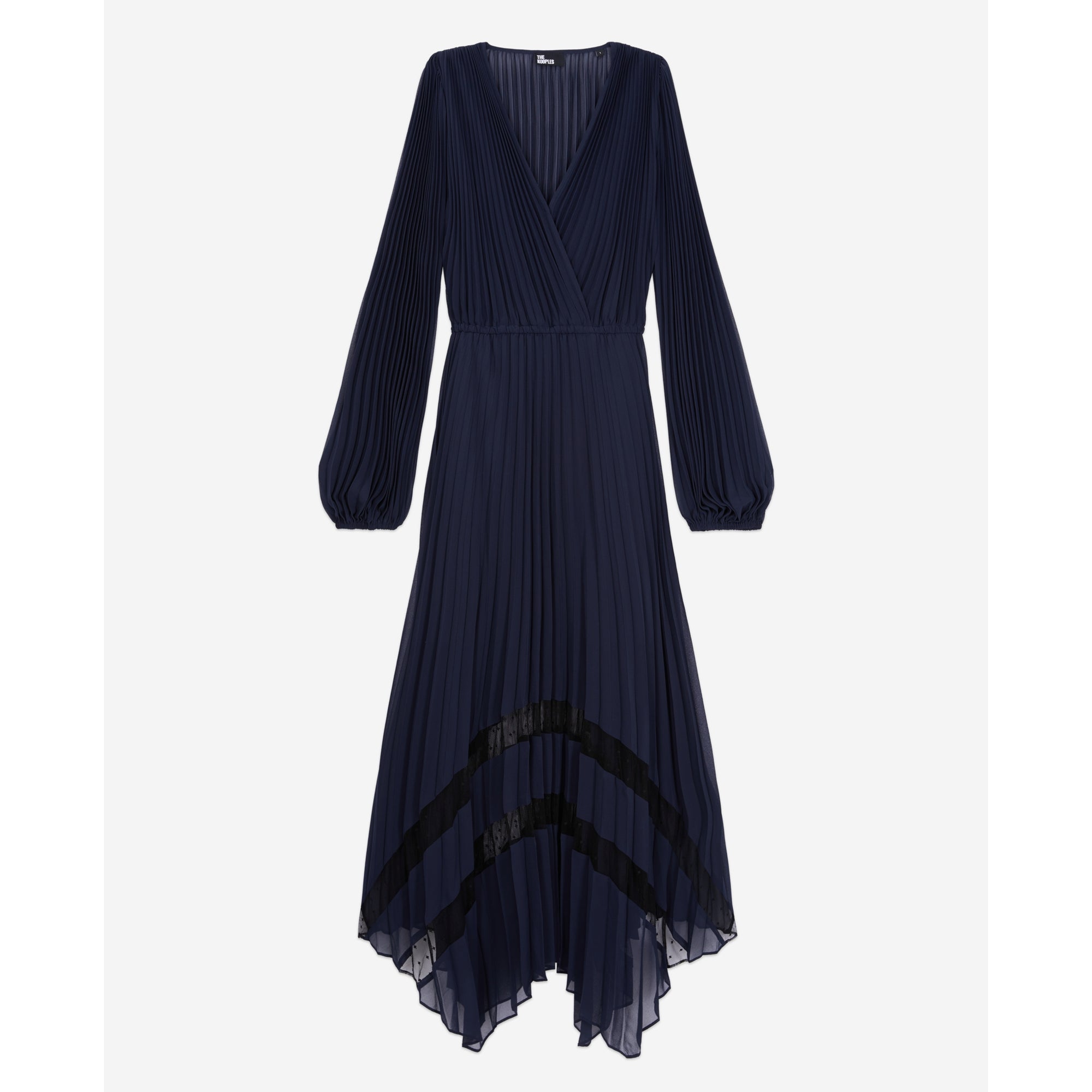 Long Blue Pleated Dress | Women | Navy