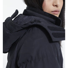 Long Down Jacket With Straps And Logo | Women | Black