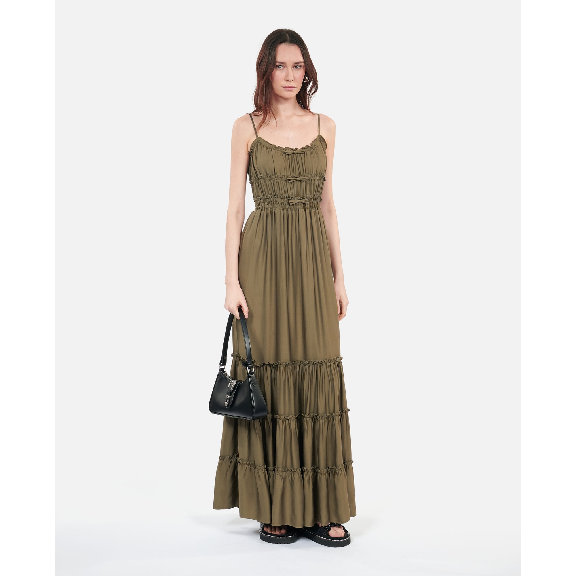 Long Dress With Bows | Women | Khaki