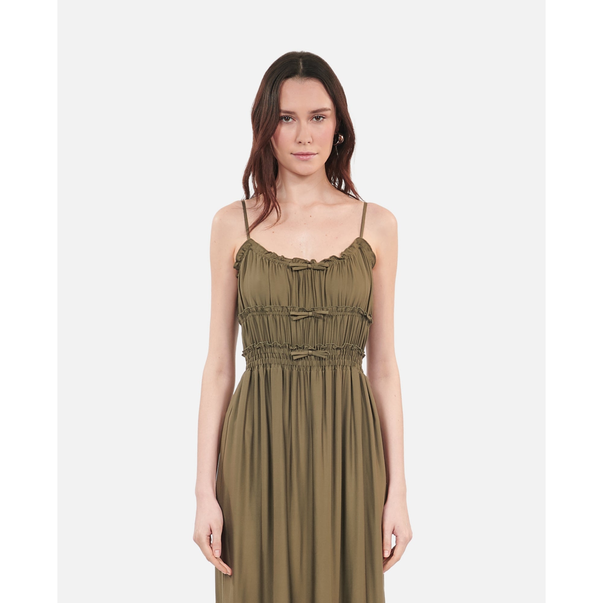 Long Dress With Bows | Women | Khaki