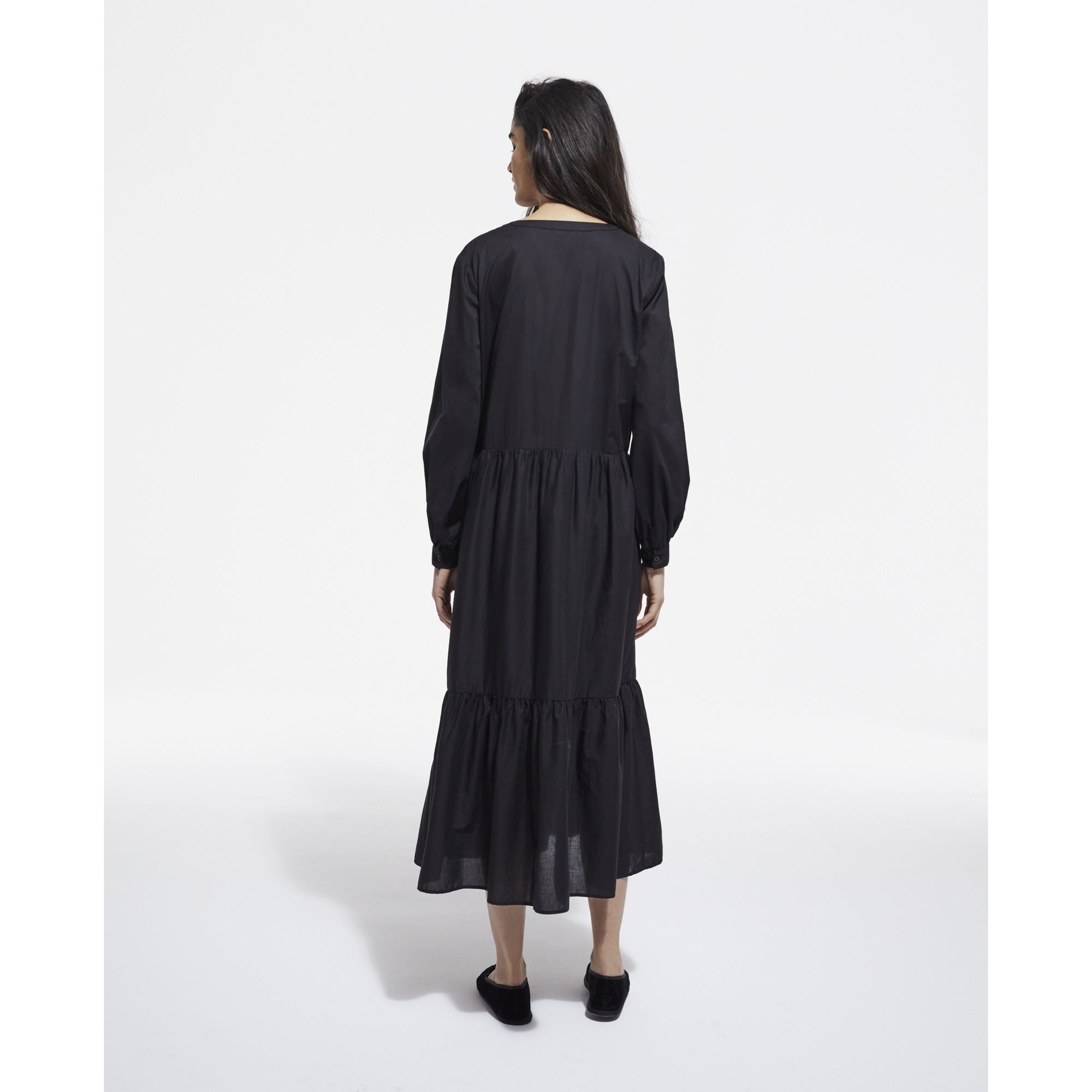 Long Embroidered Dress | Women | Black