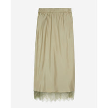 Long Light Green Skirt With Lace | Women | Khaki Grey