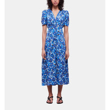 Long Printed Dress With Buttons | Women | Blue White