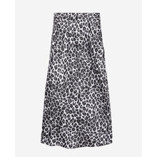 Long Printed Silk Skirt | Women | Black x White Leopard