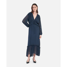 Long Silk Dress | Women | Navy Blue