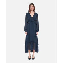 Long Silk Dress | Women | Navy Blue