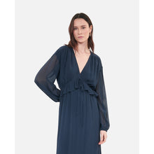 Long Silk Dress | Women | Navy Blue