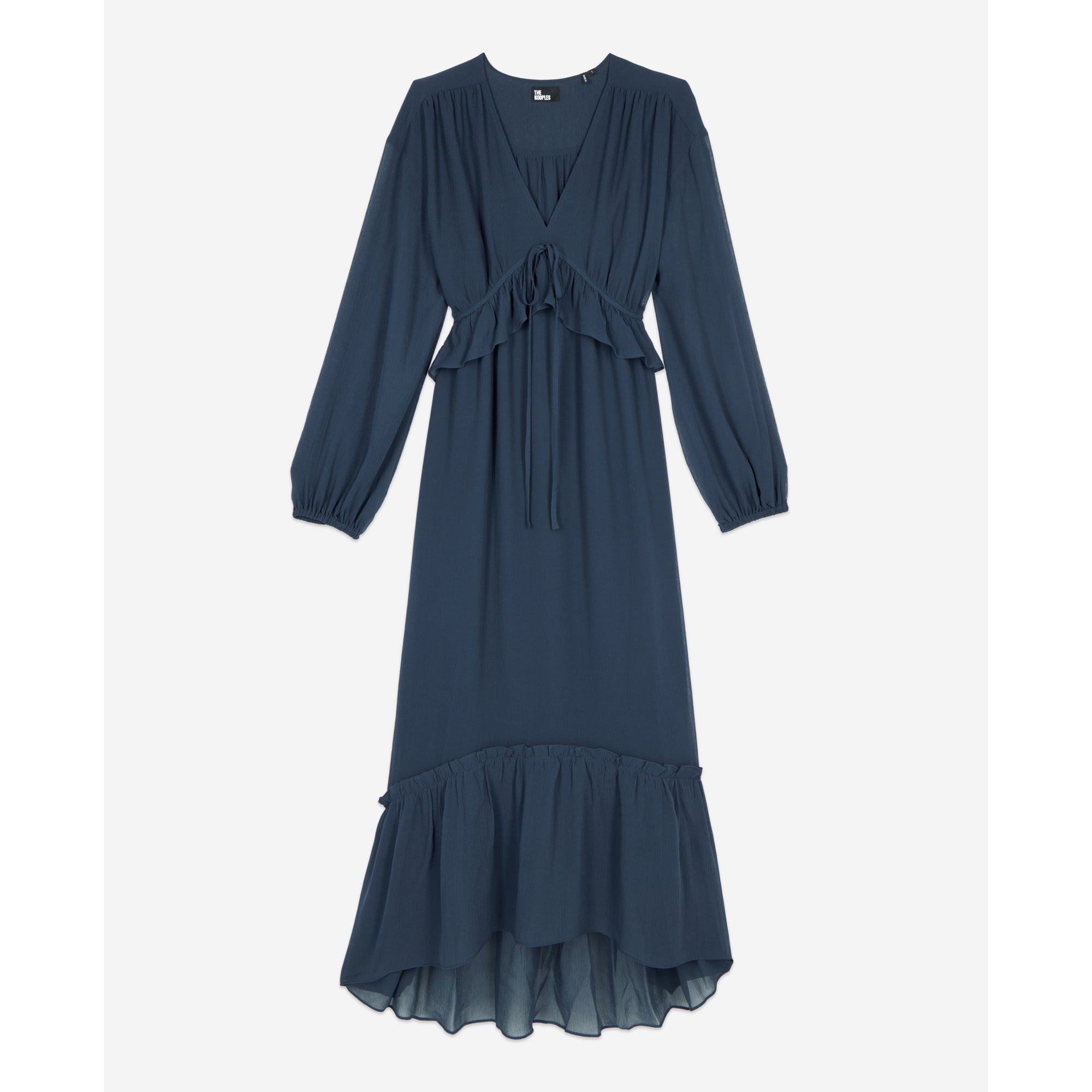 Long Silk Dress | Women | Navy Blue