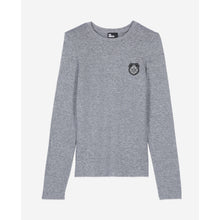 Long Sleeved Printed T-Shirt | Women | Grey Melange