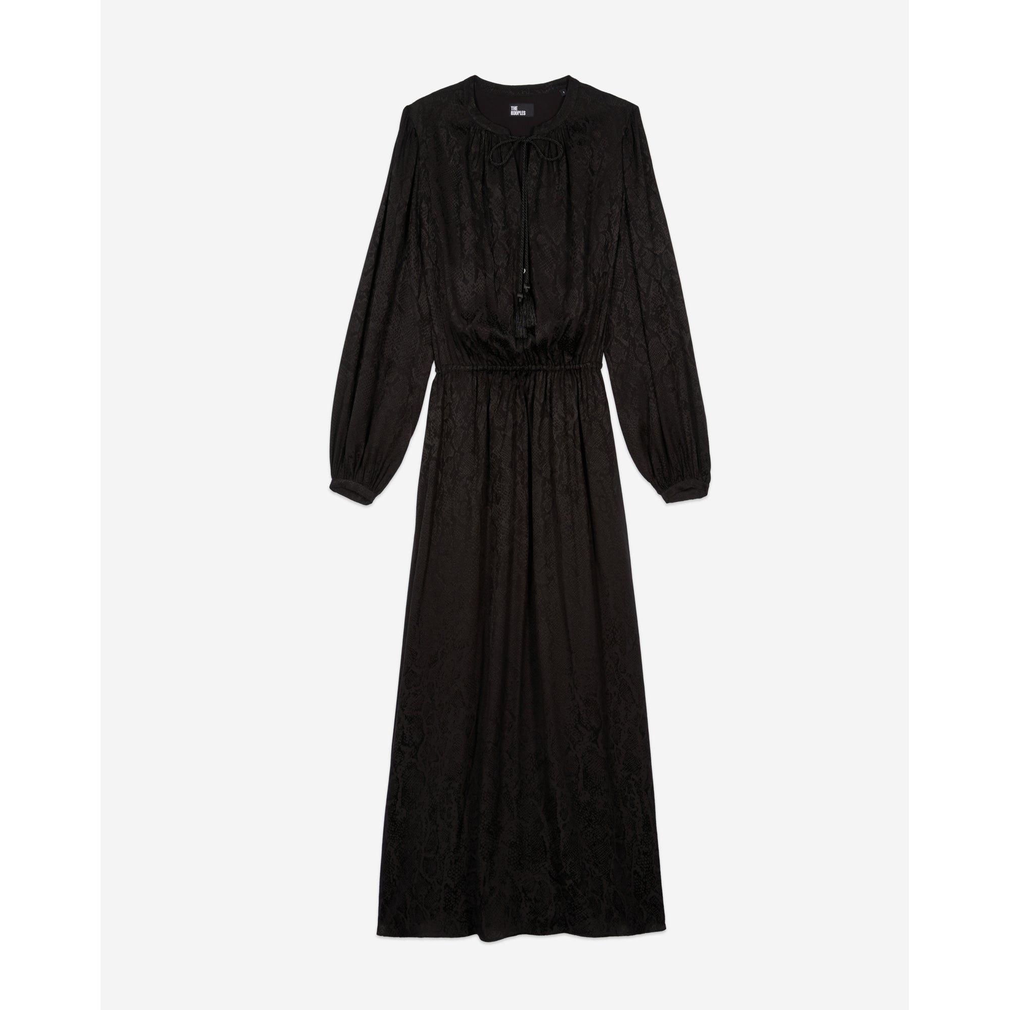 Long Snakeskin Jacquard Dress | Women | Black