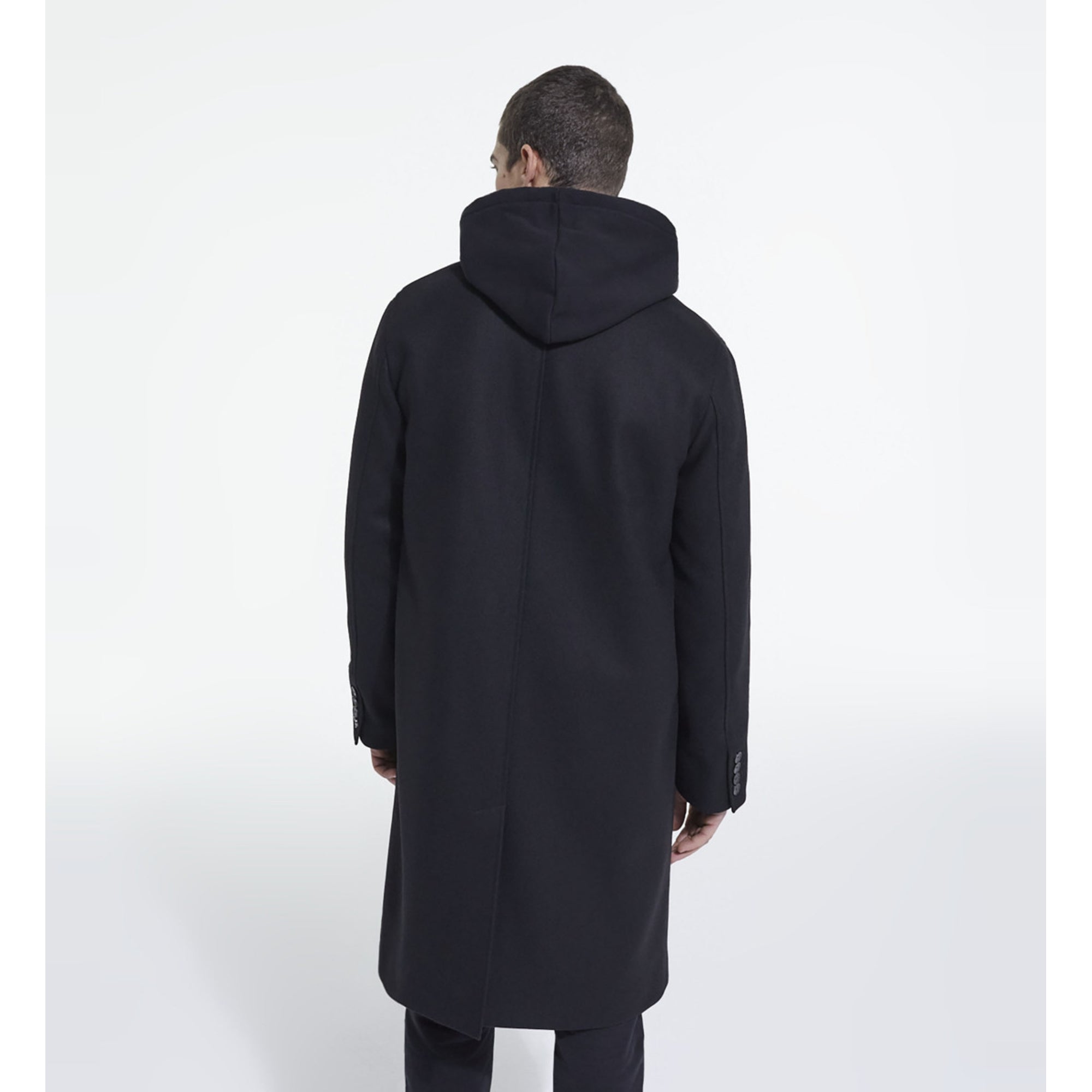 Long Wool Coat | Men | Black