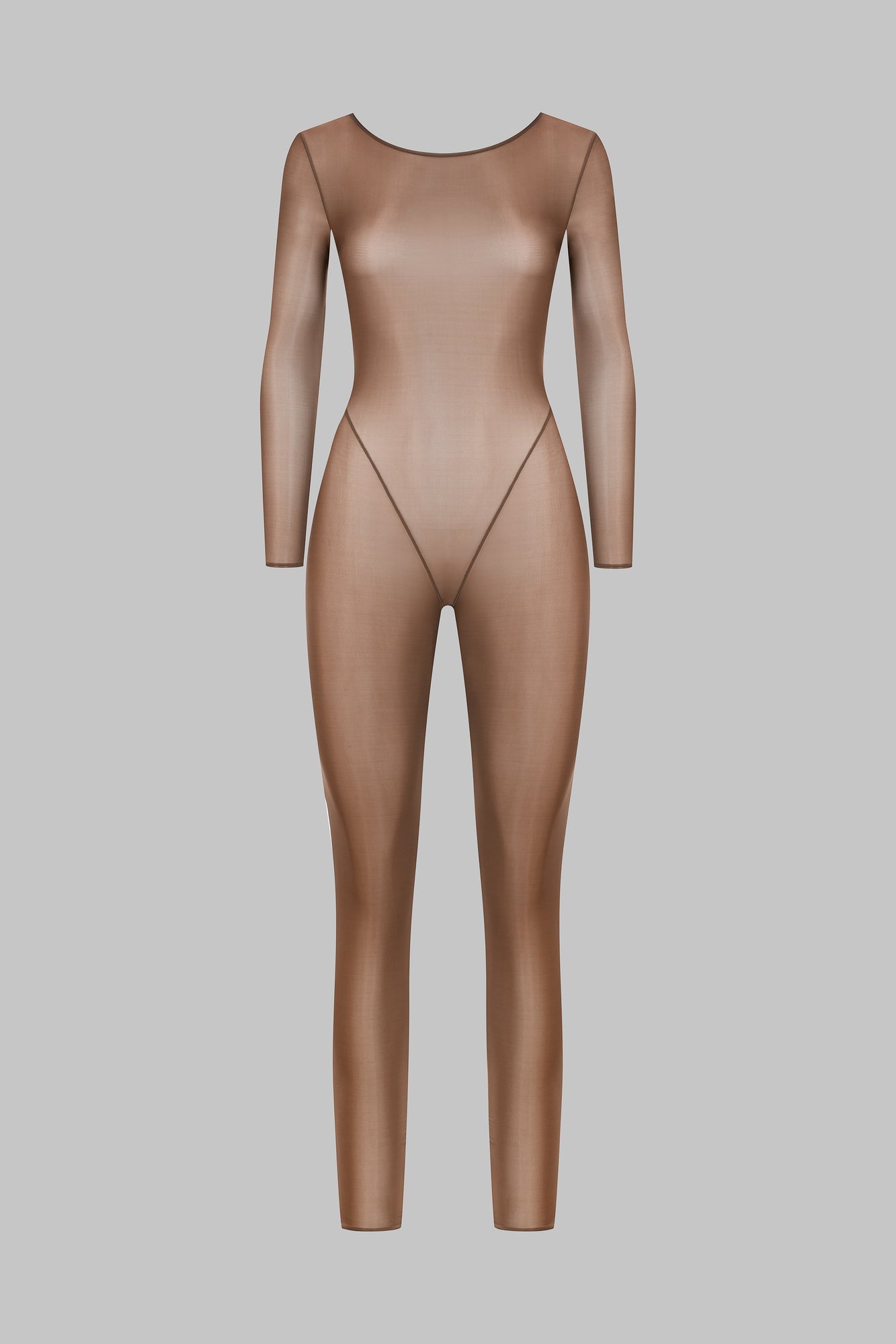 Open Back Long Sleeve Catsuit - French Kiss Light