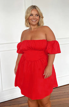 Love Lost Off The Shoulder Mini Dress | Red