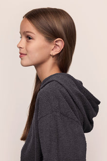 Kids | Recycled Boucle Hoodie & Jogger Set | Graphite