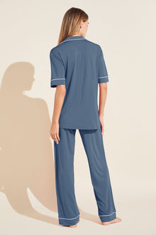 Gisele TENCEL™ Modal Short Sleeve & Pant PJ Set - Coastal Blue/Ice Blue | Coastal Blue/Ice Blue