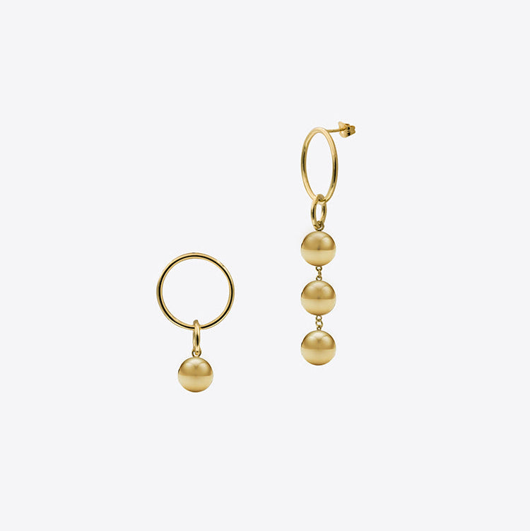 Lulu Mismatched Drop Earrings | Gold Vermeil