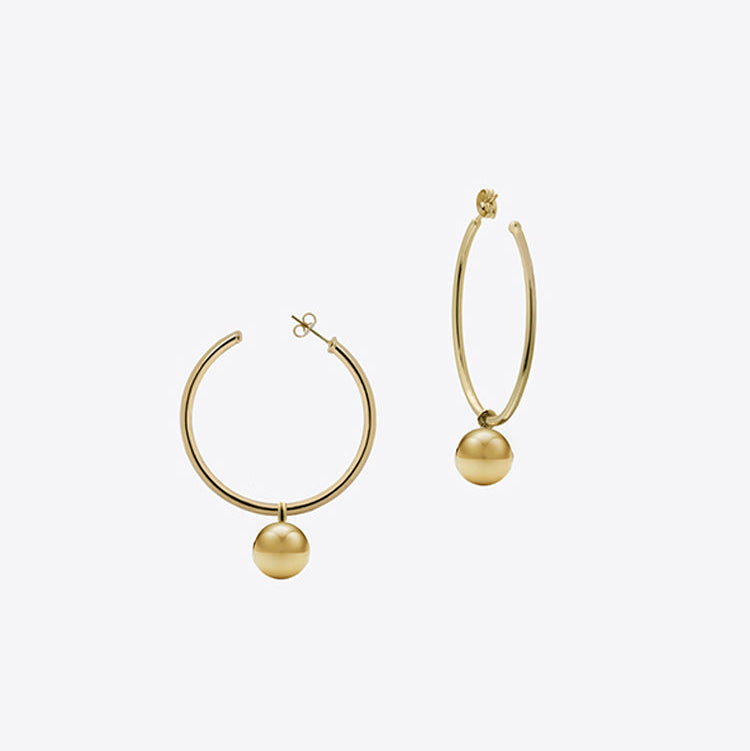 Lulu Dangle Hoop Earrings | Gold Vermeil