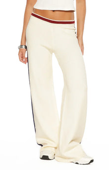 Luna Knit Jacquard Track Pants | Cream