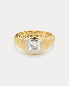 The Georgia Stone Signet Ring | Cubic Zirconia | Gold