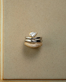The Marais Wave Ring Set | Set of 3 Rings | Silver