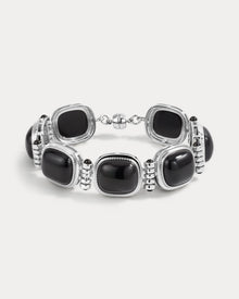 The Midnight Mesa Beaded Bracelet | Black Agate | Silver