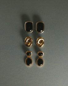 The Midnight Mesa Drop Studs | Black Agate | Silver
